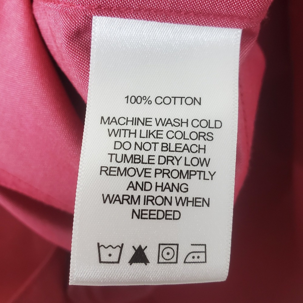 Foxcroft Women's Heritage Non-Iron Cotton Shirt Shaped Fit Pink Red 12P Petite - Picture 5 of 10